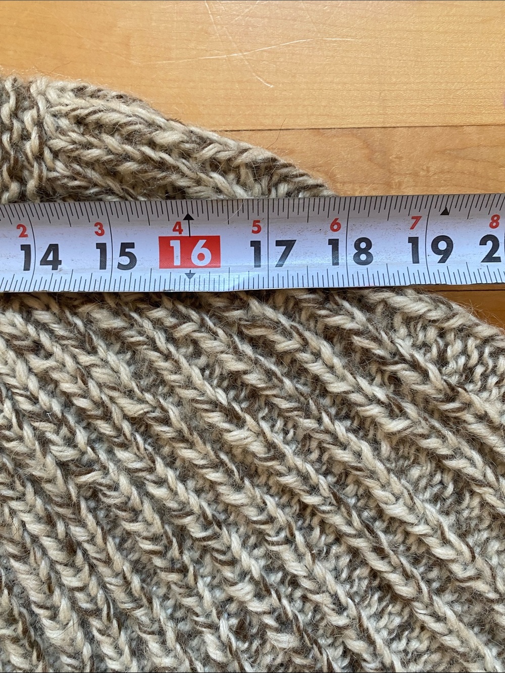 Vintage hand knit wool blend heavy open front sweater cardigan - Picture 13 of 13